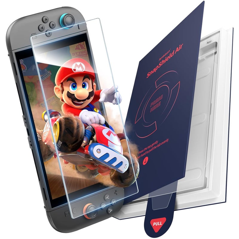 Ambison Compatible with Nintendo Switch 2 Screen Protector [2025 Upgrade] Auto-Alignment & 5X Stronger Tempered Glass, Accessories, 5 seconds Installation, Bubble Free, Touch Sensitive, Ultra-Clear - Image 1
